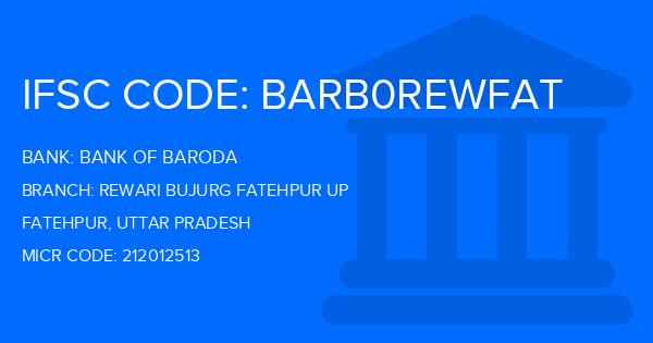 Bank Of Baroda (BOB) Rewari Bujurg Fatehpur Up Branch IFSC Code