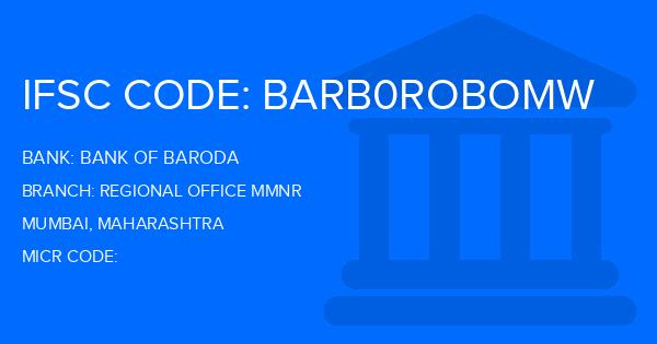 Bank Of Baroda (BOB) Regional Office Mmnr Branch IFSC Code