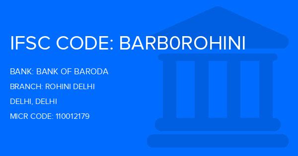 Bank Of Baroda (BOB) Rohini Delhi Branch IFSC Code