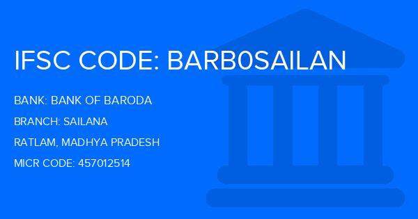 Bank Of Baroda (BOB) Sailana Branch IFSC Code