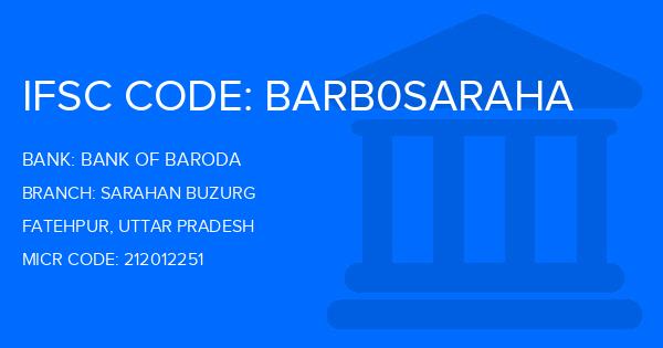 Bank Of Baroda (BOB) Sarahan Buzurg Branch IFSC Code