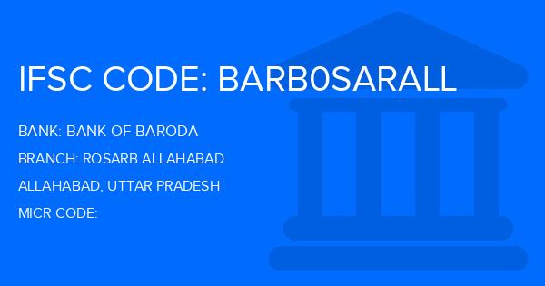 Bank Of Baroda (BOB) Rosarb Allahabad Branch IFSC Code