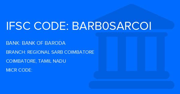 Bank Of Baroda (BOB) Regional Sarb Coimbatore Branch IFSC Code