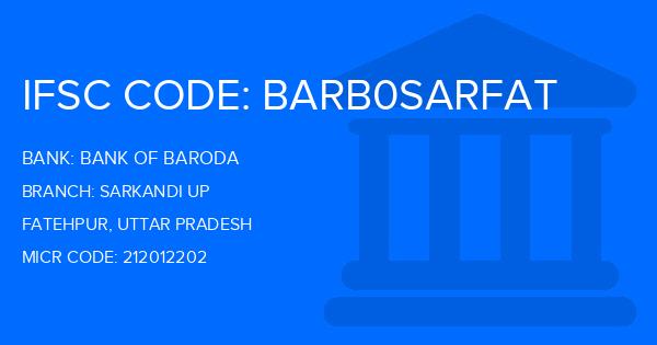 Bank Of Baroda (BOB) Sarkandi Up Branch IFSC Code