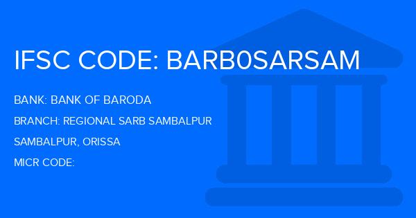 Bank Of Baroda (BOB) Regional Sarb Sambalpur Branch IFSC Code
