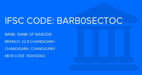 Bank Of Baroda (BOB) 22 B Chandigarh Branch IFSC Code