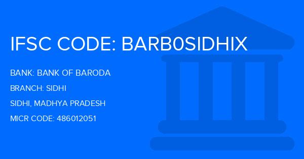 Bank Of Baroda (BOB) Sidhi Branch IFSC Code