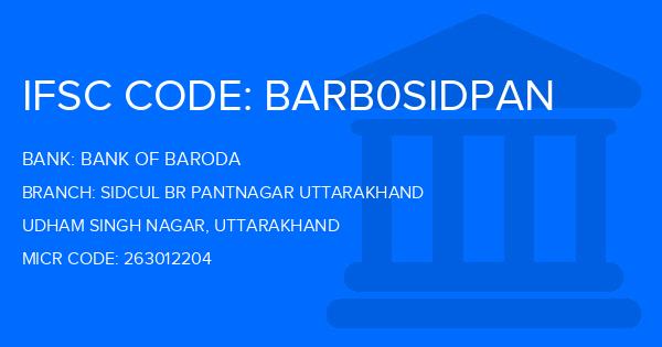 Bank Of Baroda (BOB) Sidcul Br Pantnagar Uttarakhand Branch IFSC Code