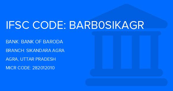 Bank Of Baroda (BOB) Sikandara Agra Branch IFSC Code
