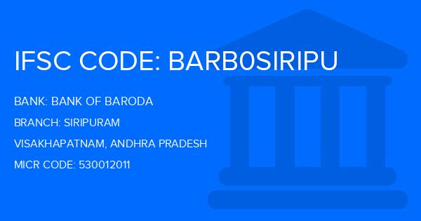 Bank Of Baroda (BOB) Siripuram Branch IFSC Code