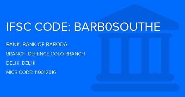Bank Of Baroda (BOB) Defence Colo Branch