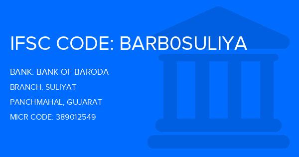 Bank Of Baroda (BOB) Suliyat Branch IFSC Code