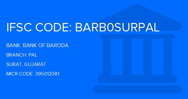 Bank Of Baroda (BOB) Pal Branch IFSC Code
