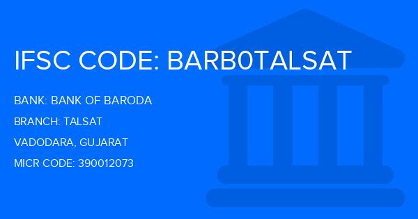 Bank Of Baroda (BOB) Talsat Branch IFSC Code