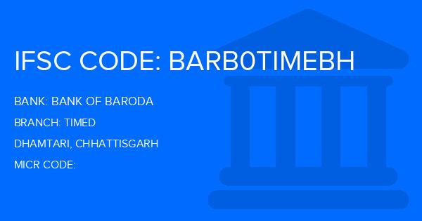 Bank Of Baroda (BOB) Timed Branch IFSC Code