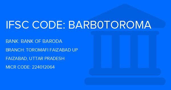 Bank Of Baroda (BOB) Toromafi Faizabad Up Branch IFSC Code