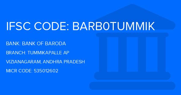 Bank Of Baroda (BOB) Tummikapalle Ap Branch IFSC Code