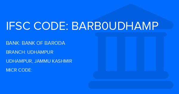 Bank Of Baroda (BOB) Udhampur Branch IFSC Code