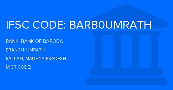 Bank Of Baroda (BOB) Umrath Branch IFSC Code