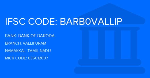 Bank Of Baroda (BOB) Vallipuram Branch IFSC Code