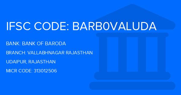 Bank Of Baroda (BOB) Vallabhnagar Rajasthan Branch IFSC Code
