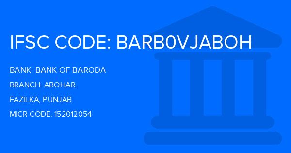 Bank Of Baroda (BOB) Abohar Branch IFSC Code