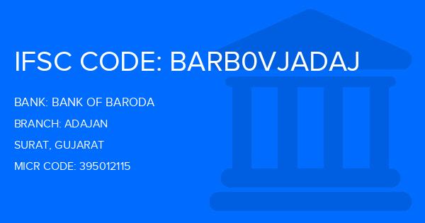 Bank Of Baroda (BOB) Adajan Branch IFSC Code