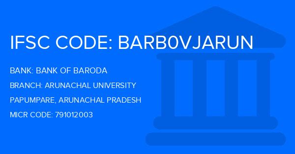 Bank Of Baroda (BOB) Arunachal University Branch IFSC Code