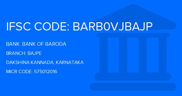 Bank Of Baroda (BOB) Bajpe Branch IFSC Code