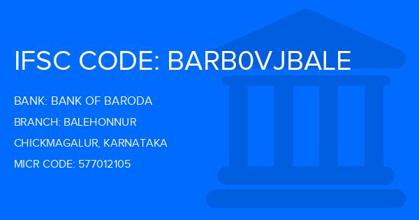 Bank Of Baroda (BOB) Balehonnur Branch IFSC Code