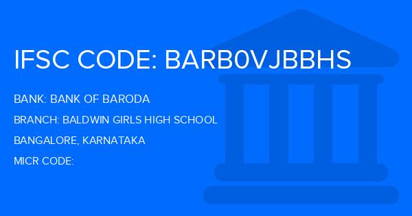 Bank Of Baroda (BOB) Baldwin Girls High School Branch IFSC Code