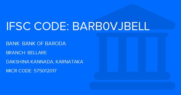 Bank Of Baroda (BOB) Bellare Branch IFSC Code