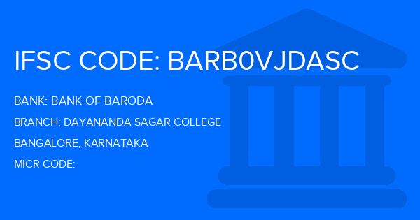 Bank Of Baroda (BOB) Dayananda Sagar College Branch IFSC Code