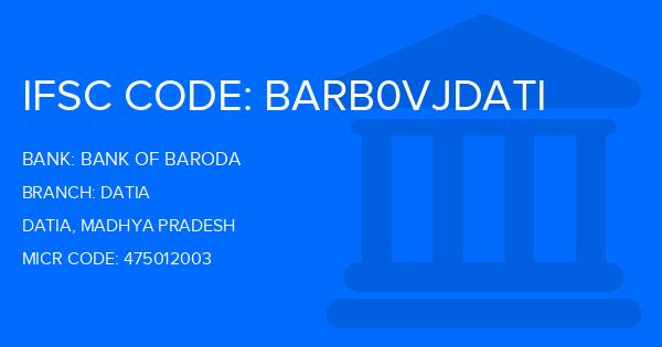 Bank Of Baroda (BOB) Datia Branch IFSC Code