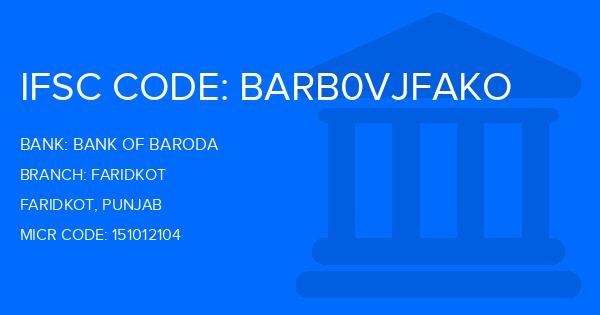 Bank Of Baroda (BOB) Faridkot Branch IFSC Code