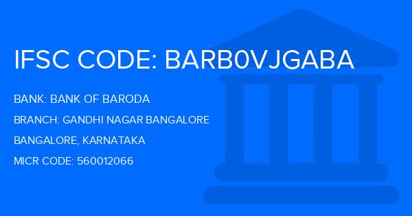 Bank Of Baroda (BOB) Gandhi Nagar Bangalore Branch IFSC Code