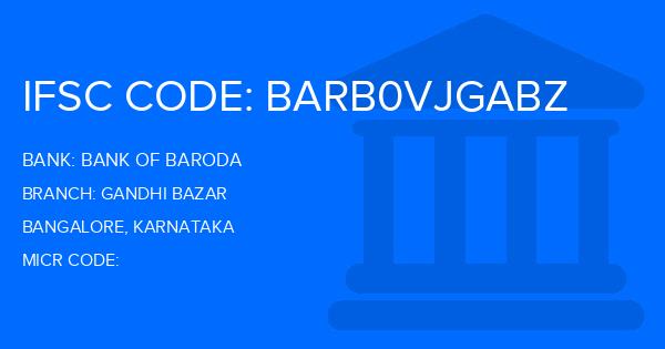 Bank Of Baroda (BOB) Gandhi Bazar Branch IFSC Code