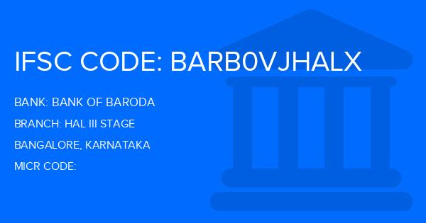 Bank Of Baroda (BOB) Hal Iii Stage Branch IFSC Code
