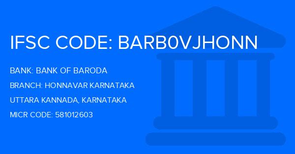Bank Of Baroda (BOB) Honnavar Karnataka Branch IFSC Code