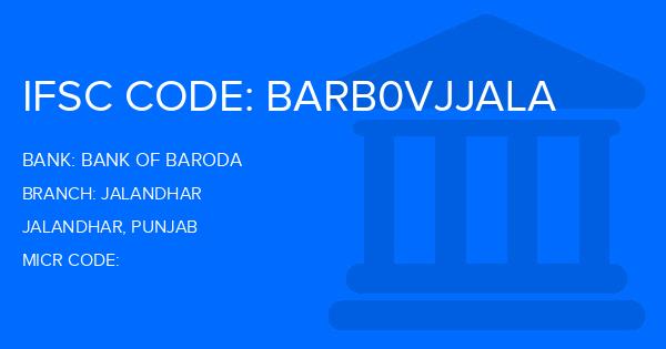 Bank Of Baroda (BOB) Jalandhar Branch IFSC Code