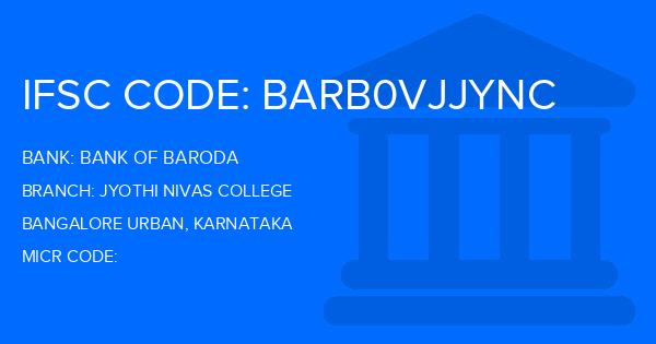 Bank Of Baroda (BOB) Jyothi Nivas College Branch IFSC Code