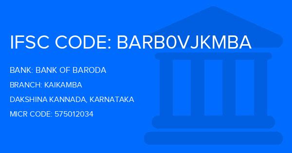 Bank Of Baroda (BOB) Kaikamba Branch IFSC Code