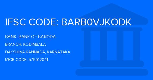 Bank Of Baroda (BOB) Kodimbala Branch IFSC Code