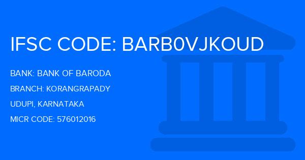 Bank Of Baroda (BOB) Korangrapady Branch IFSC Code