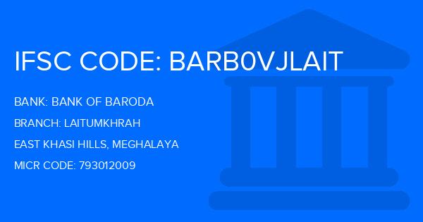 Bank Of Baroda (BOB) Laitumkhrah Branch IFSC Code