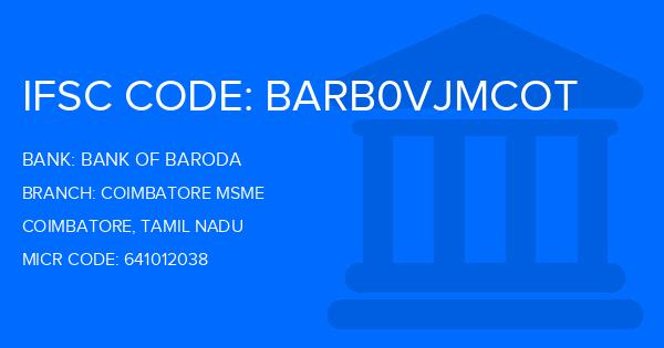 Bank Of Baroda (BOB) Coimbatore Msme Branch IFSC Code