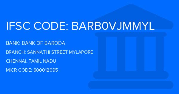 Bank Of Baroda (BOB) Sannathi Street Mylapore Branch IFSC Code