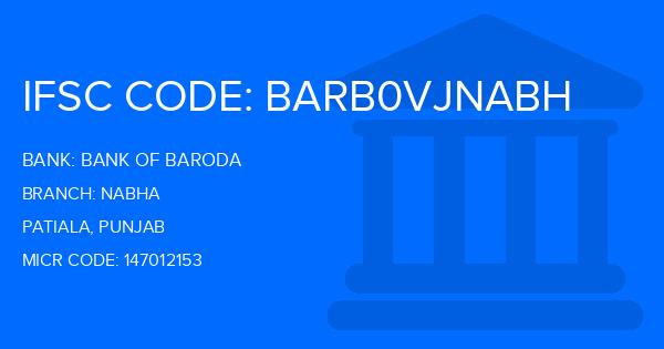 Bank Of Baroda (BOB) Nabha Branch IFSC Code