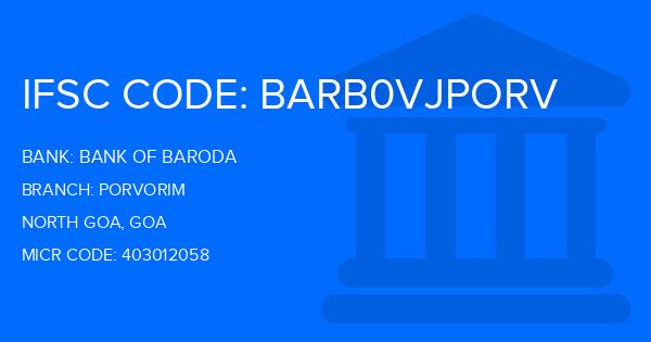 Bank Of Baroda (BOB) Porvorim Branch IFSC Code