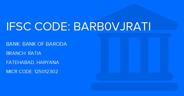 Bank Of Baroda (BOB) Ratia Branch IFSC Code